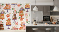 Floral Cake Celebration Wall Mural