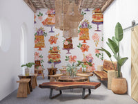 Floral Cake Celebration Wall Mural