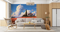 Tuscan Poppy Meadow Villa Wall Mural