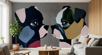 Abstract Dog Companions Wall Mural
