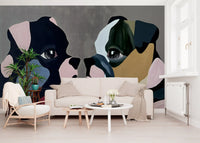 Abstract Dog Companions Wall Mural