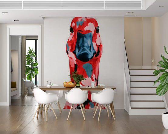 Abstract Painted Goose Portrait Wall Mural