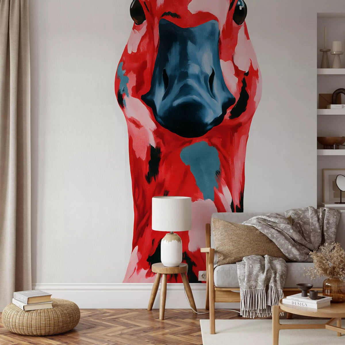 Abstract Painted Goose Portrait Wall Mural