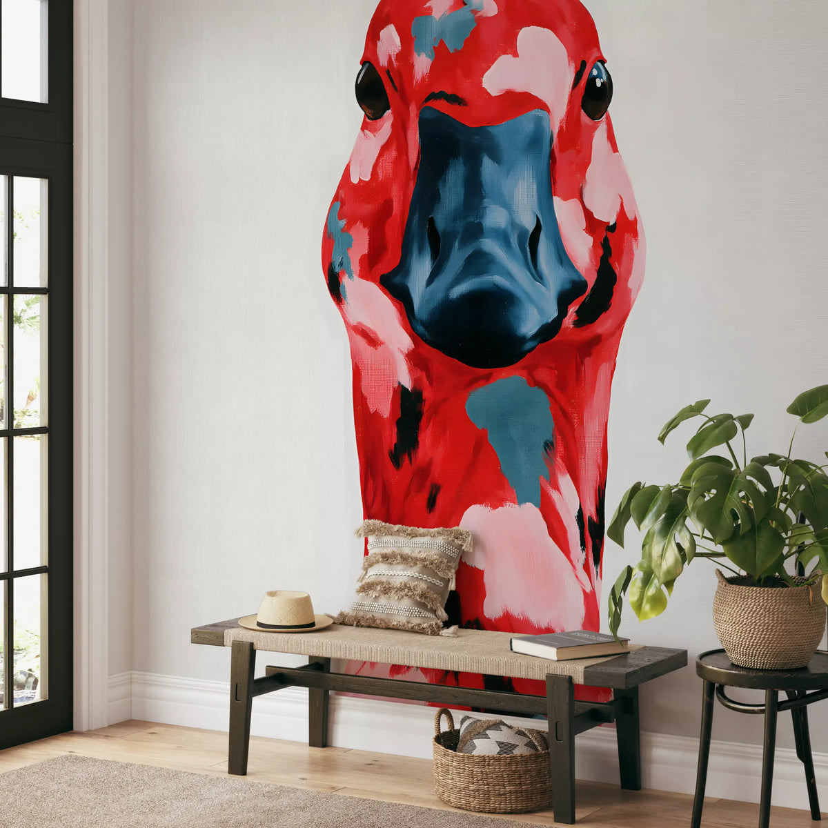 Abstract Painted Goose Portrait Wall Mural