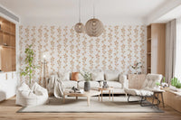 Serene Beige Botanical Vines Wallpaper⁠