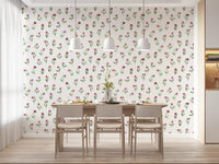 Minimalist Botanical Rose Sprigs Wallpaper⁠
