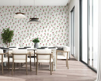 Minimalist Botanical Rose Sprigs Wallpaper⁠