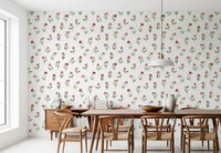 Minimalist Botanical Rose Sprigs Wallpaper⁠
