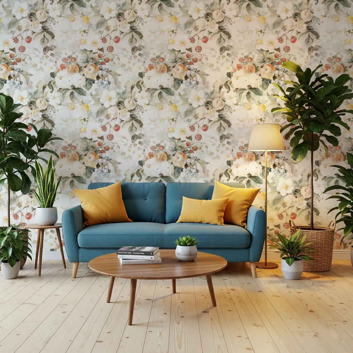 Rustic Orchard Botanical Harvest Wallpaper⁠