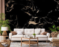 Black Gold Marble Luxury Wallpaper Wall Mural