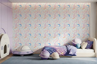 Soft Pastel Ribbon Swirls Wallpaper⁠