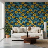 Yellow zinnia garden botanical Wallpaper⁠