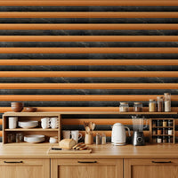 Charcoal Marble Copper Stripe Wallpaper Wallpaper⁠