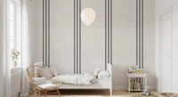 Black Stripes Linen Look Texture Wallpaper⁠