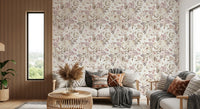 Blush and Ivory Watercolor Subtle Garden Wallpaper⁠