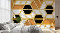 Luxury Gold Geometric Marble Wallpaper Wall Mural
