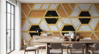 Luxury Gold Geometric Marble Wallpaper Wall Mural