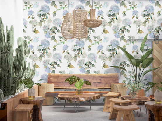 Blue Hydrangeas Wallpaper⁠