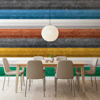 Multicolor Textured Horizontal Stripe Wallpaper Wall Mural