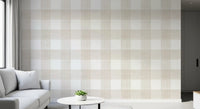 Beige Gingham Plaid Linen Look Texture Wallpaper⁠