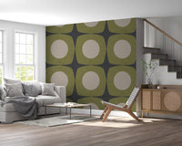 Charcoal Grey Atomic Starburst Wallpaper Mid Century Modern Wallpaper⁠