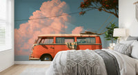 Vintage Coastal Camper Van Escape Wall Mural