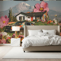 Surreal Alpine Floral Meadow Wall Mural