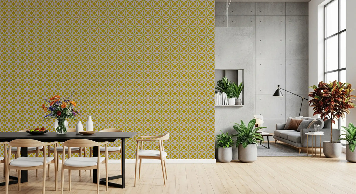 Abstract Mustard Circular Mosaic Wallpaper⁠