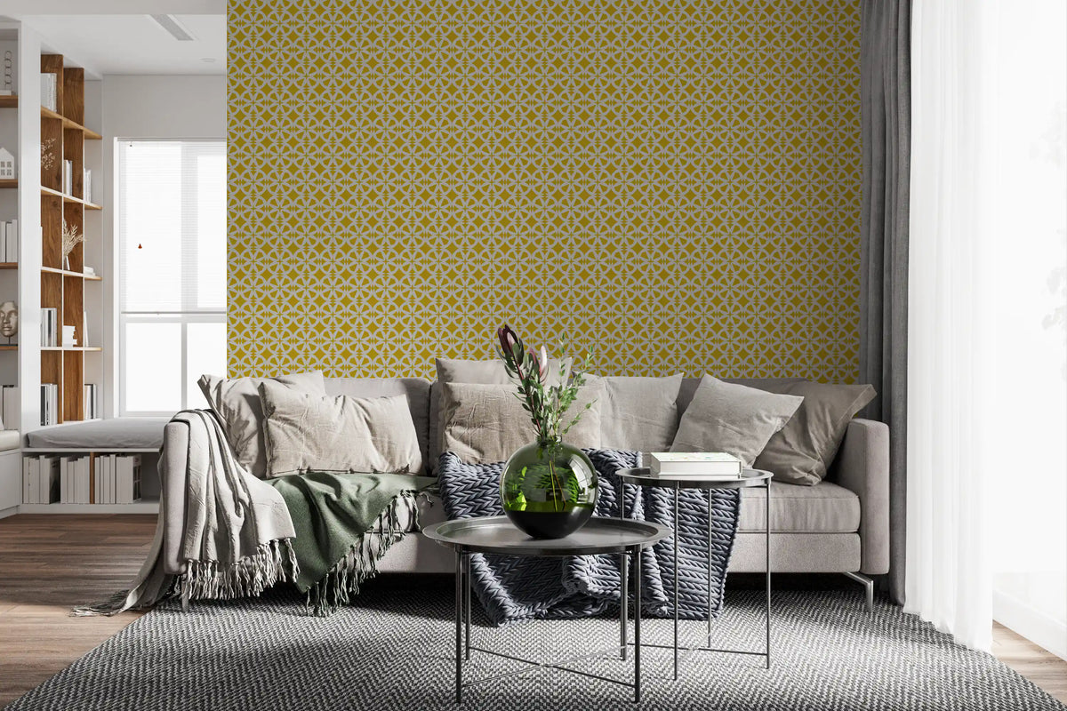 Abstract Mustard Circular Mosaic Wallpaper⁠