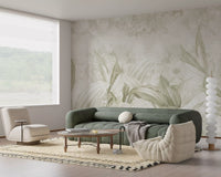 Soft Natural Cream Botanical Wall Mural Wall Mural