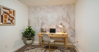 Blush Pink Botanical Leaf Wall Mural Wall Mural