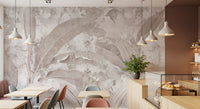 Dusty Mauve Tropical Botanical Leaf Wall Mural Wall Mural