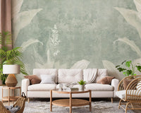 Misty Sage Botanical Leaves Wall Mural Wall Mural
