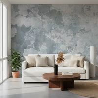 Vintage Ginkgo Leaf Steel Blue Wall Mural Wall Mural