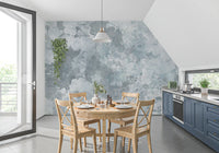 Vintage Ginkgo Leaf Steel Blue Wall Mural Wall Mural