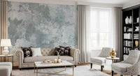 Vintage Ginkgo Leaf Steel Blue Wall Mural Wall Mural