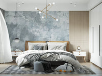 Vintage Ginkgo Leaf Steel Blue Wall Mural Wall Mural