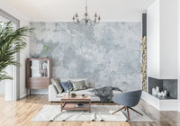 Vintage Ginkgo Leaf Steel Blue Wall Mural Wall Mural