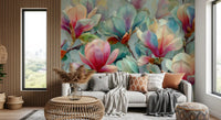Springtime Magnolia Botanical Wall Mural