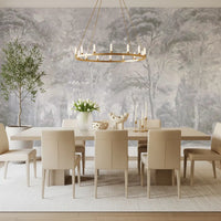 Foggy Slate Grey Misty Forest Landscape Wall Mural Wall Mural