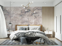Dusty Mauve Taupe Misty Forest Landscape Wall Mural Wall Mural