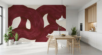 Deep Burgundy Intertwined Arches Wall Mural