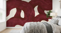 Deep Burgundy Intertwined Arches Wall Mural