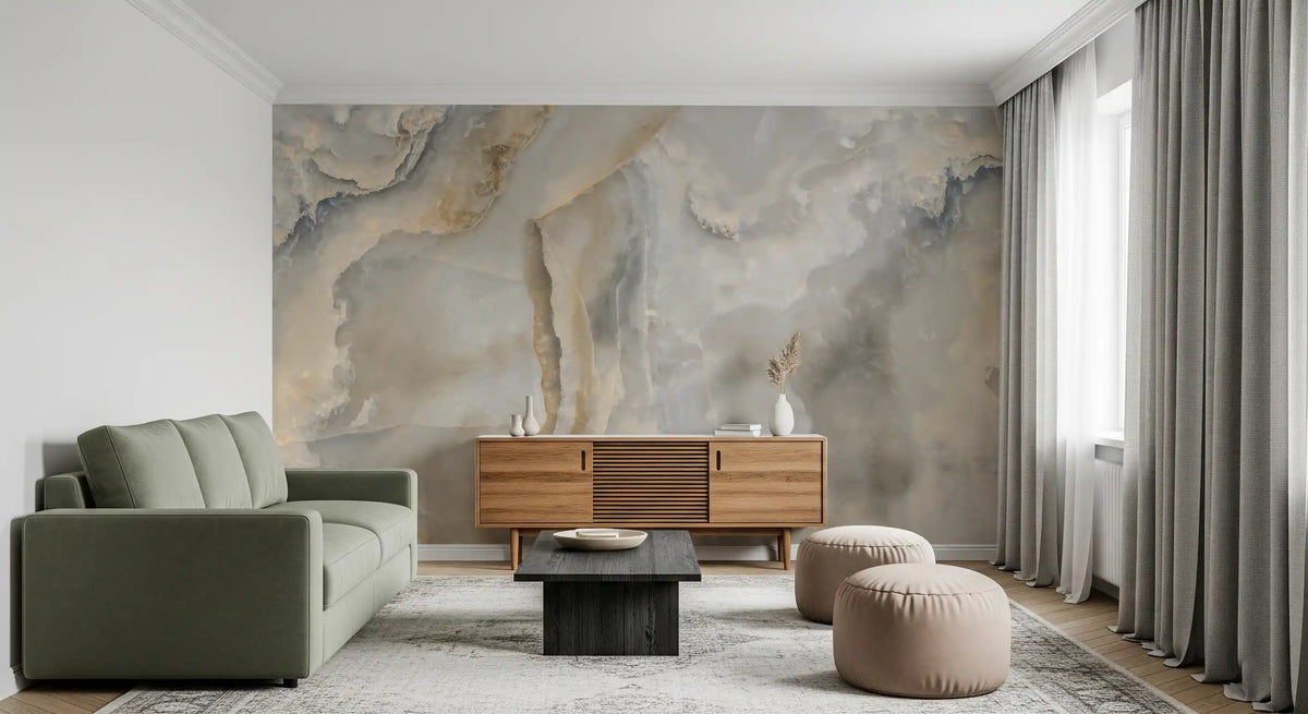 Natural Cream Onyx Stone Texture Wall Mural