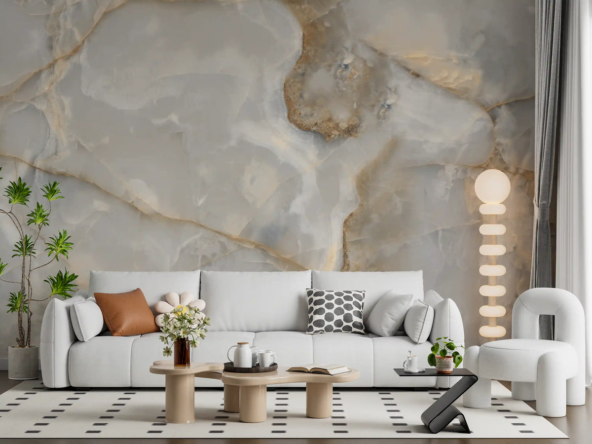 Natural Cream Onyx Vein Wall Mural