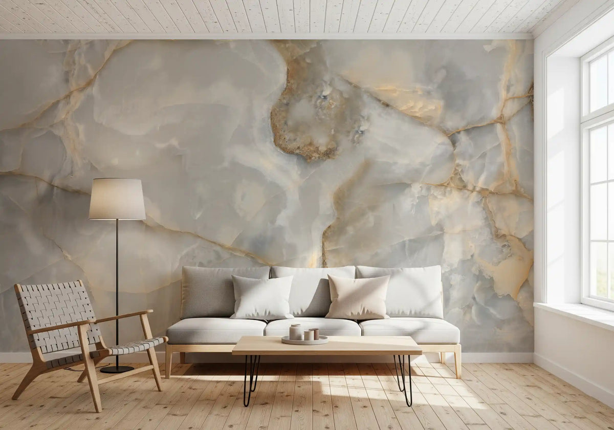 Natural Cream Onyx Vein Wall Mural