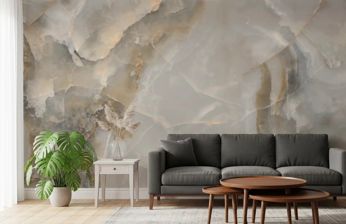 Abstract Neutral Stone Texture Wall Mural