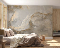 Ethereal Marble Veining Neutral Wall Mural