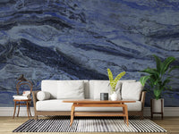 Deep Azure Marble Flow Wall Mural