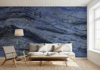 Deep Azure Marble Flow Wall Mural